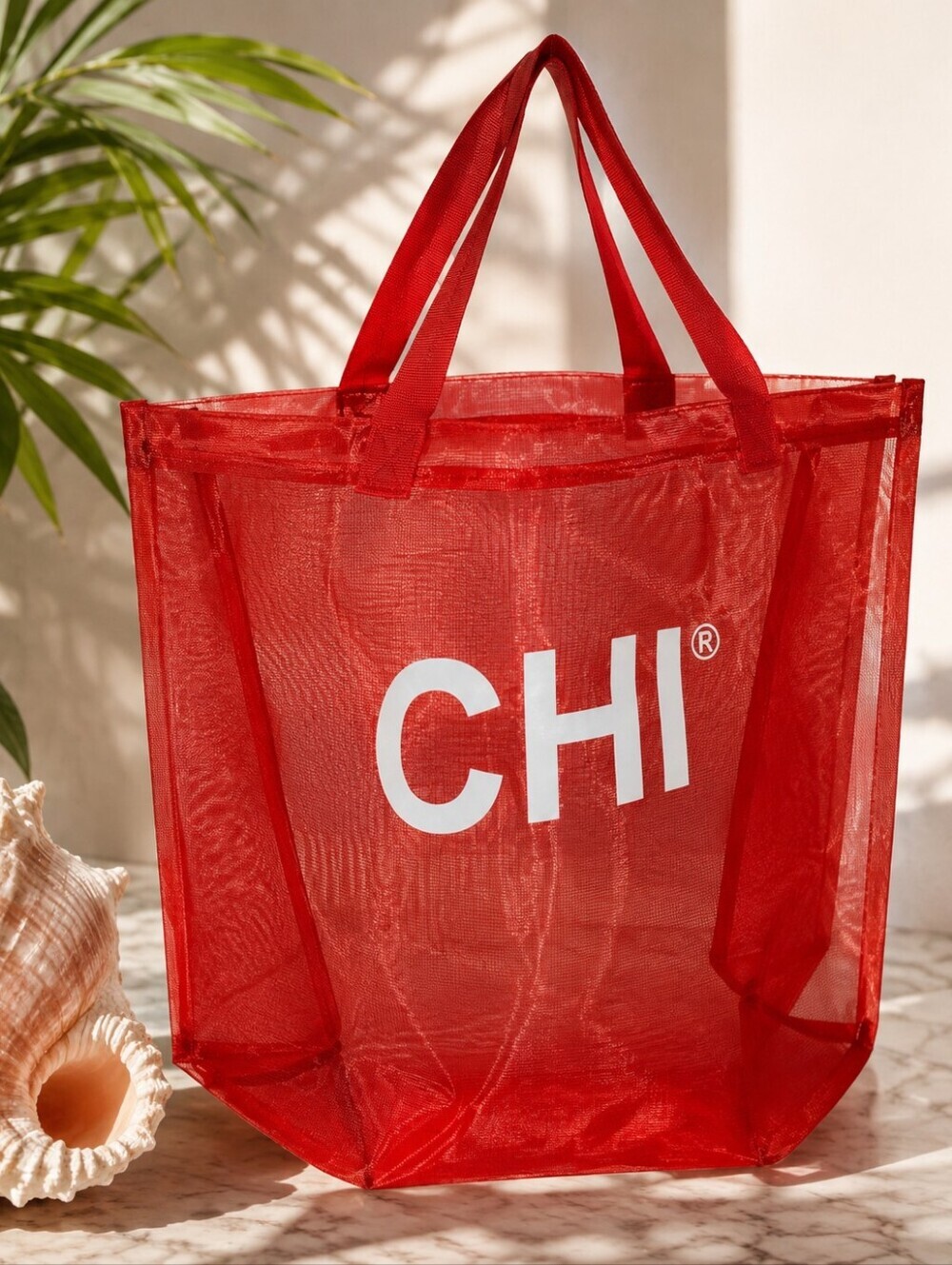 CHI Red Mesh Tote Bag — Lightweight Everyday Carry Bag